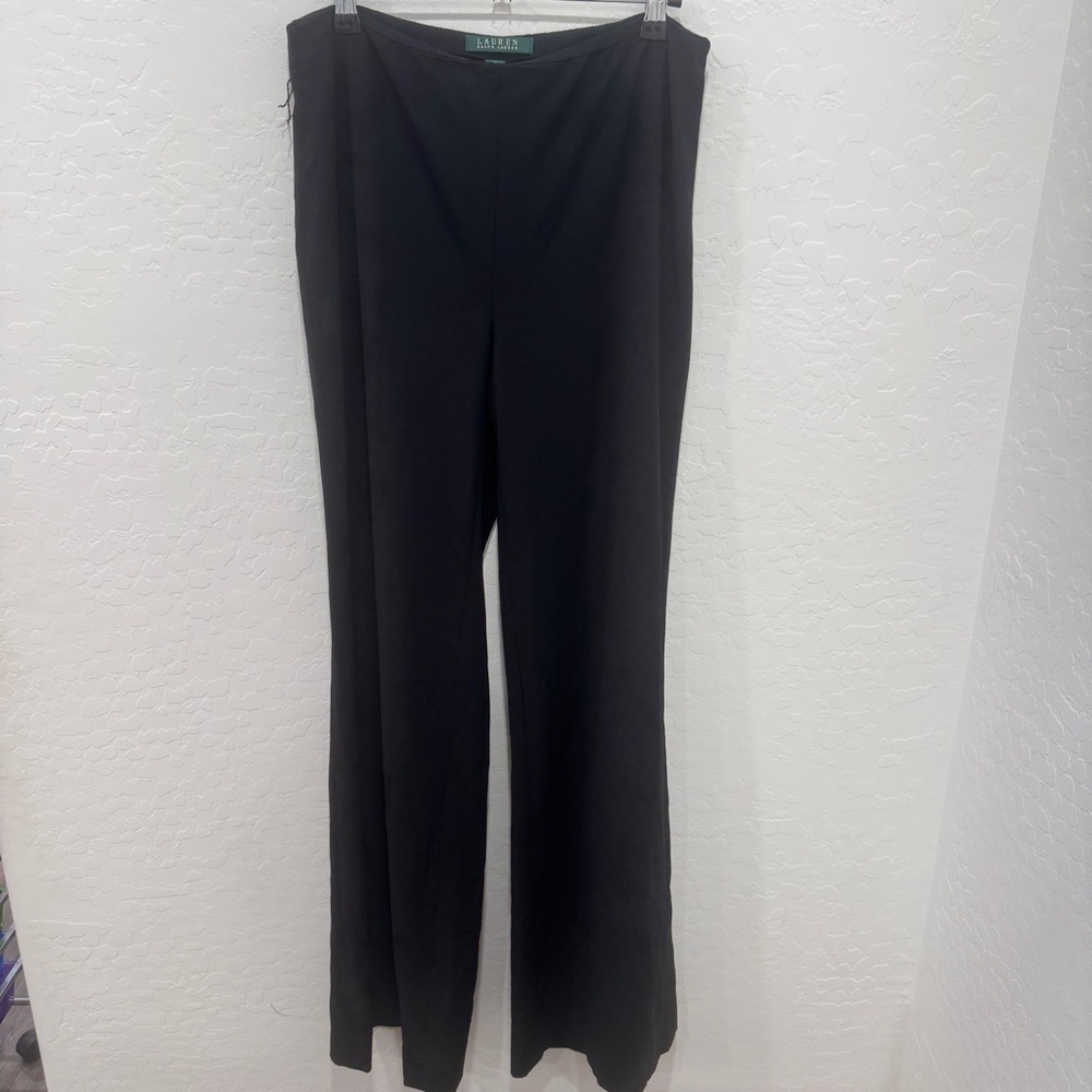 Lauren Ralph Lauren Pants Womens 6 Black Wool Blend Straight Leg Preppy Trousers